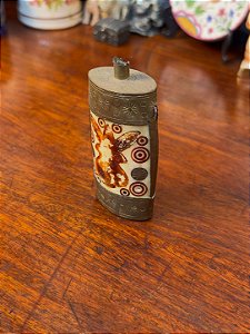 Frasco Porta-Rapé Antigo Tibetano em Osso de Iaque.