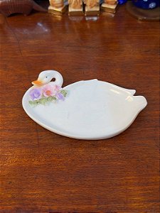 Despojador / Saboneteira Antiga em Porcelana Cisne.