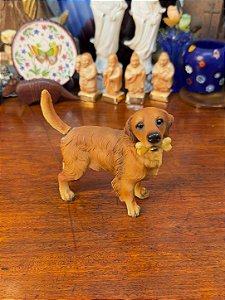 Miniatura Antiga de Cão Golden Retriever em Resina – Rabo Articulado.