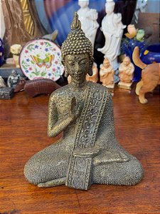 Escultura Buda Tailandês – Acabamento Ouro Velho.