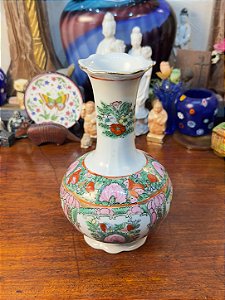 Antigo Vaso Floreira em Porcelana Chinesa Família Rosa