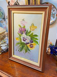Quadro Pintura Floral “Arranjo de Flores de Jardim”