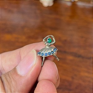 Antigo Broche Miniatura Bailarina.