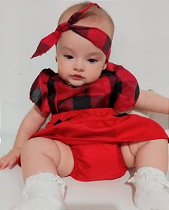 Romper Xadrez Bebe 3 a 6 meses