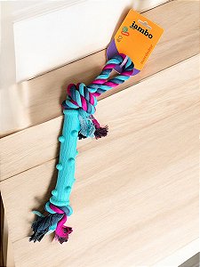 Brinquedo Corda Rubber Blue Alça Bone Resistente