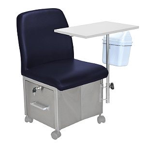 Cadeira Ciranda Manicure Versat Kixiki com Gaveta e Rodinhas - Preta Preta