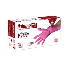 Luva Vytril Rosa Sem Pó C/100 unids Tamanho M - Vabene