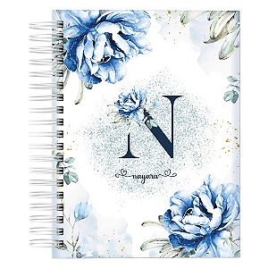 Planner Permanente : Alfabeto Floral Azul