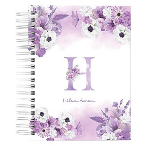 Agenda de Atendimentos : Alfabeto Floral Roxo