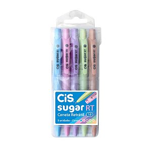 Caneta CIS Sugar RT - KIT 5 Cores Pastéis