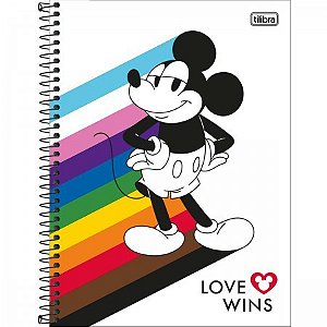 Caderno Universitário 1M Mickey Rainbow  - Love Wins