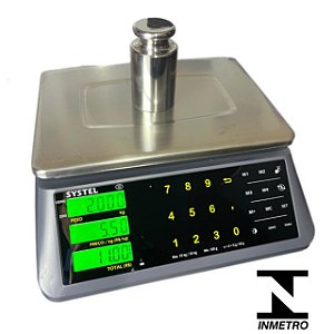 Systel Micra 35kg - Teclado Touch e Bateria com Certificado /Laudo de Calibração
