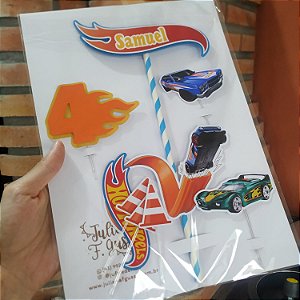 Topo de Bolo Hot Wheels