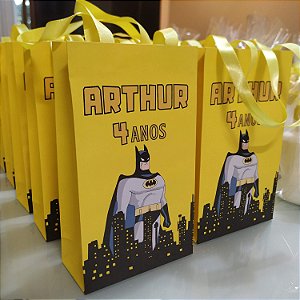 Sacolinhas de Papel com Alça cetim Batman