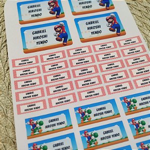 Etiqueta Escolar Super Mário Bros