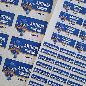 Etiqueta Escolar Sonic