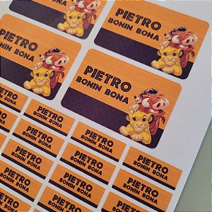 Etiqueta Escolar Rei Leão