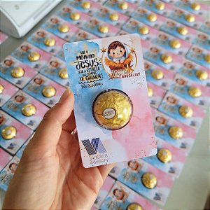 Cartão Blister com Ferrero Rocher Lembrancinha de Natal