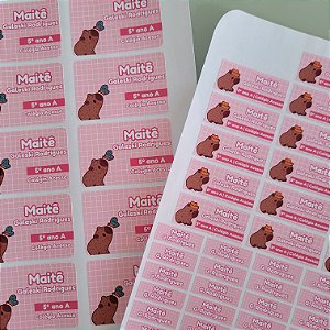 Etiqueta Escolar Capivara