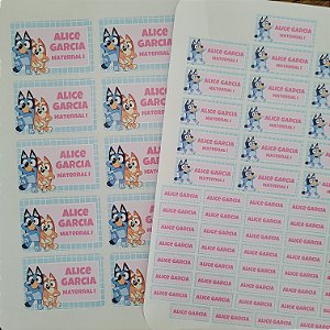 Etiqueta Escolar Bluey