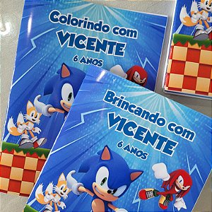 Livro de Colorir / Atividades personalizado Sonic