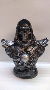 Busto Esqueleto Efeito Metalizado Prata