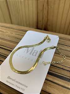 Pulseira fita laminada 3mm Semijoia