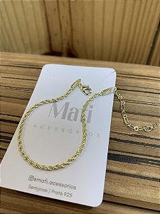 Pulseira cordão baiano 2mm Semijoia