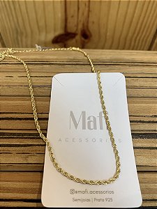 Colar choker cordão baiano 2mm Semijoia