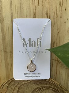 Colar pingente Quartzo Rosa Prata 925