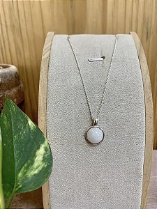 Colar pingente Quartzo Branco Prata 925