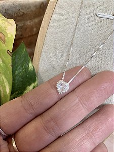 Colar Choker ponto de luz coração Prata 925