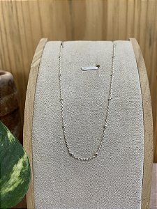 Colar bolinhas e corrente cadeado Prata 925