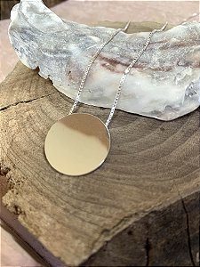 Colar chapa lisa 2cm Prata 925