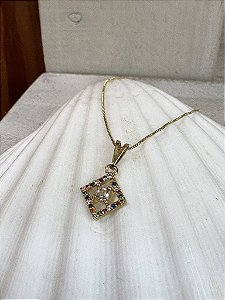 Colar cravejado colorido Semijoia