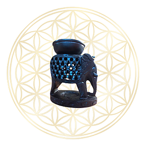 Difusor Rechaud Aromatizador de Pedra Sabão Elefante Preto