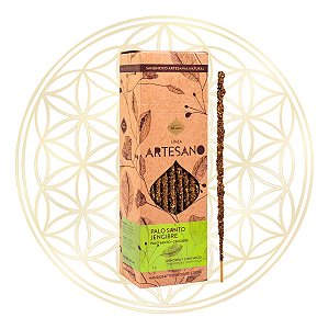 Incenso Sagrada Madre Linha Artesano Palo Santo e Gengibre 30 varetas