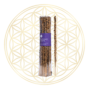 Incenso Sagrada Madre Linha Artesano Palo Santo e Violeta 20 varetas