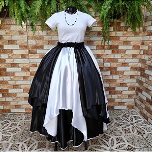 Saia Lenços preta/branco