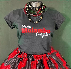 Camiseta Feminina Baby look - Maria Mulambo é Mojubá