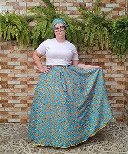 Saia + Pano de cabeça oxford estampado