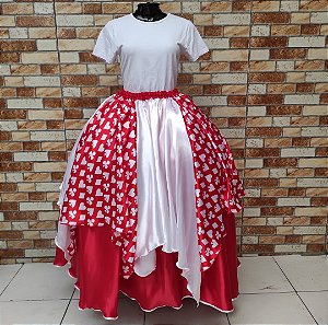 Saia lenços vermelha/branca(2)