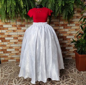 Saia Jacquard branco