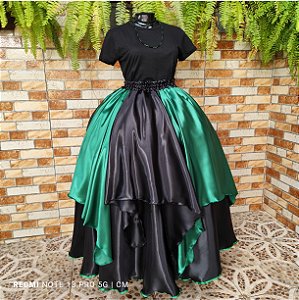 Saia Lenços preta/verde