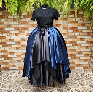 Saia Lenços preta/azul marinho