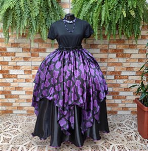 Saia lenços estampado com forro preto