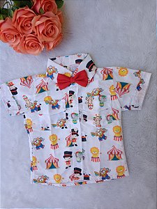 CAMISA MASCULINA PARA ANIVERSÁRIO CIRCO OU PALHAÇO