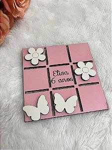 Lembrancinha Jardim Encantado – Jogo da Velha Infantil Personalizado (Kit 10)