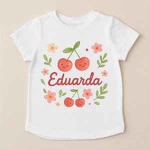 Camiseta Infantil Cerejinha Aquarela