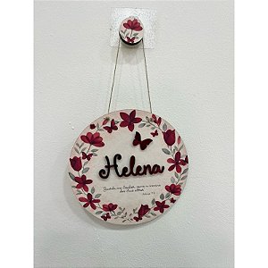 Porta Maternidade Floral Personalizado com Nome e Versículo